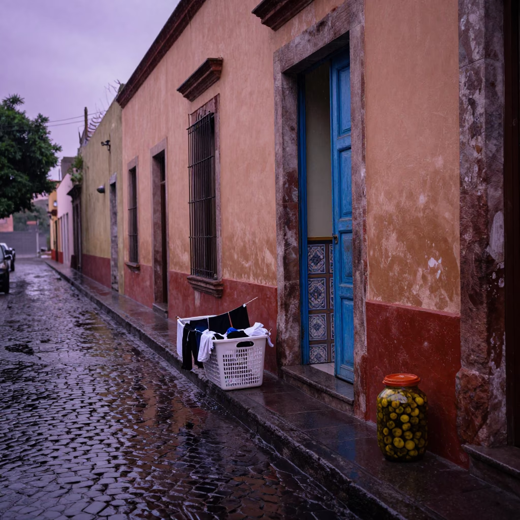 Wet Alleyway in Mexico City in in Mexico City, Mexico