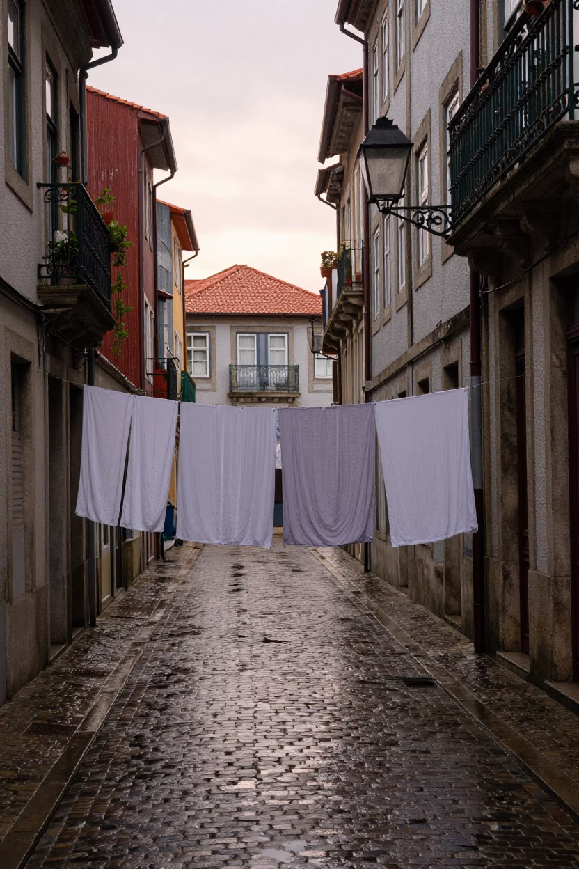 Wet Alleyway in Porto in in Porto, Portugal