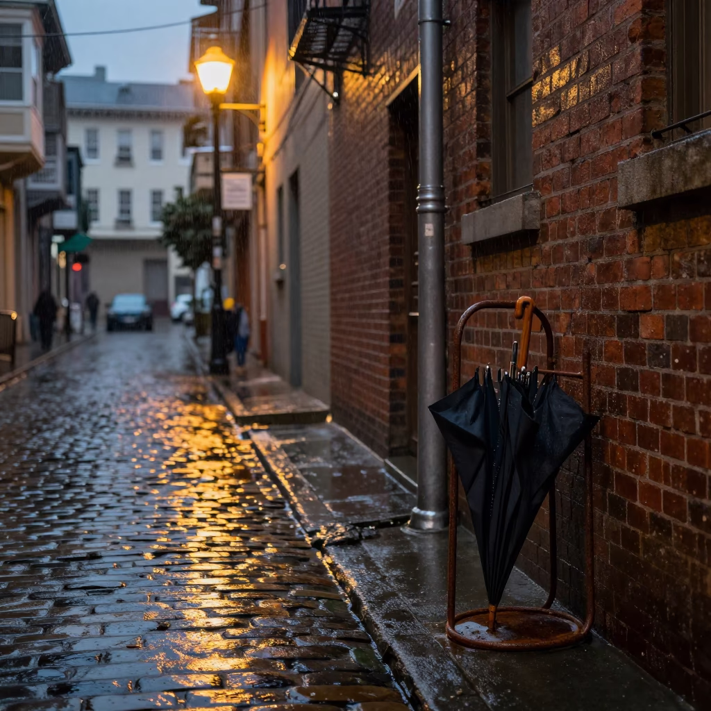 Wet Alleyway in San Francisco in in San Francisco, California, United States