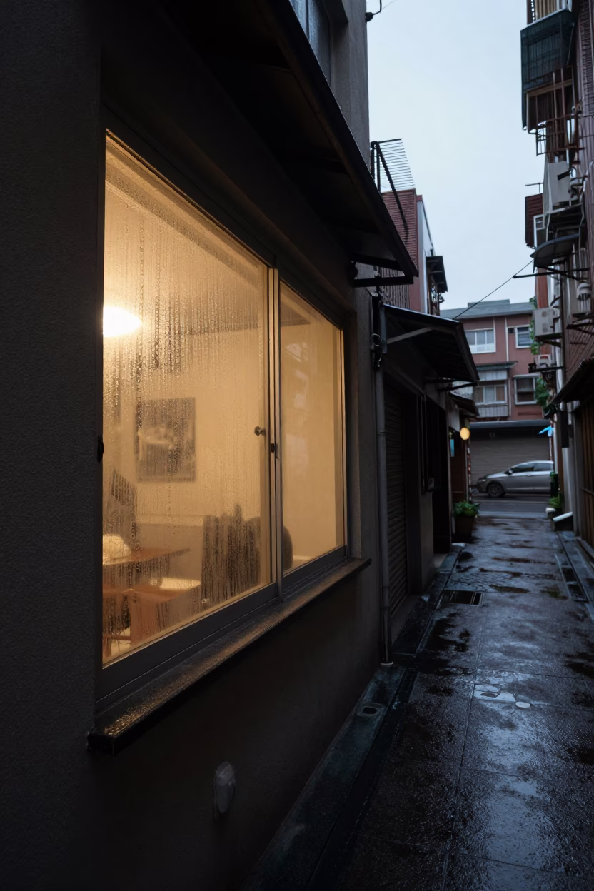 Wet Alleyway in Taipei in in Taipei, Taiwan