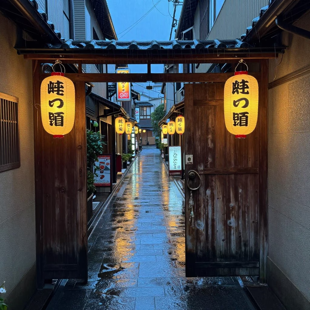 Wet Alleyway in Tokyo in in Tokyo, Japan