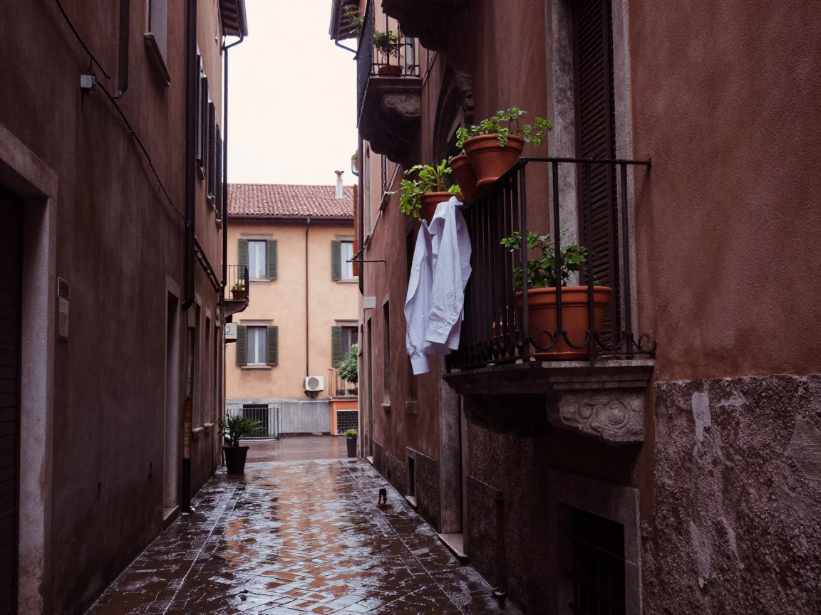 Wet Balcony in Milan in in Milan, Italy