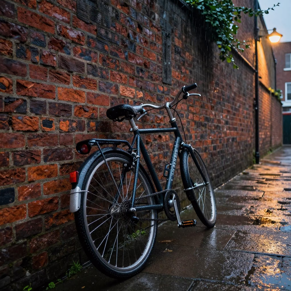 Wet Bicycle in Bristol in in Bristol, United Kingdom