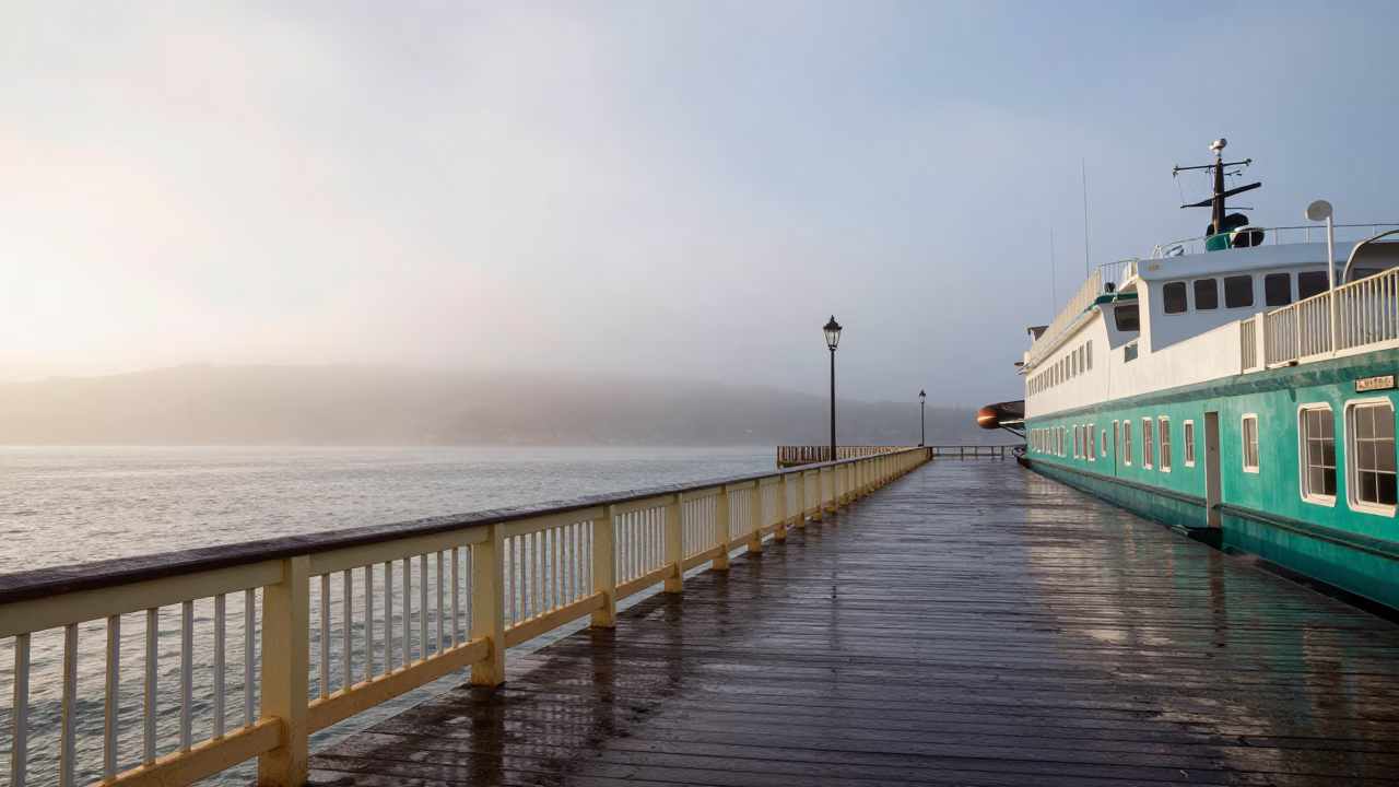 Wet Boardwalk in Wellington in in Wellington, New Zealand