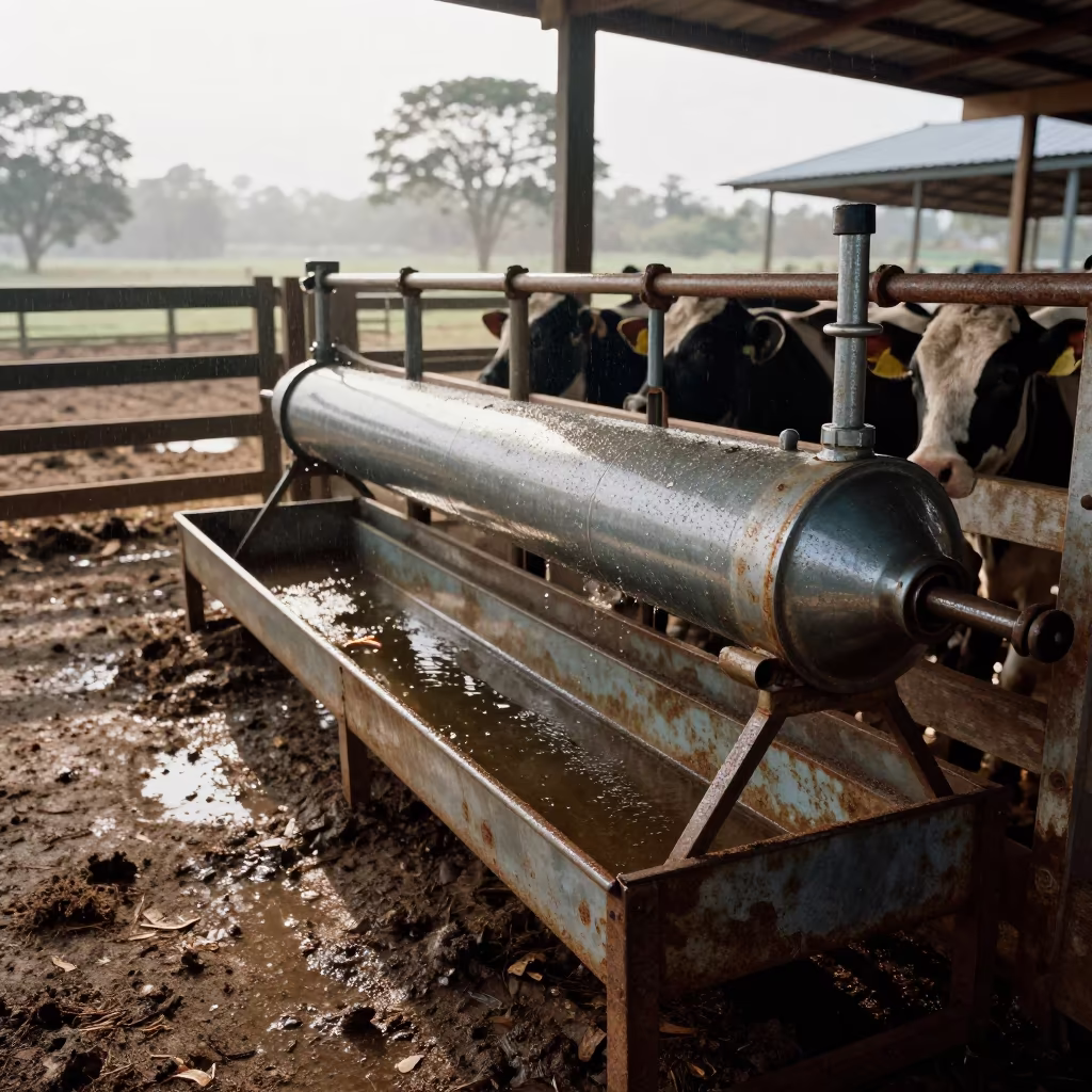 Wet Calf Pasteurizer Nozzle Tray in Sierra Leone Corral in inside a ranch corral in Sierra Leone