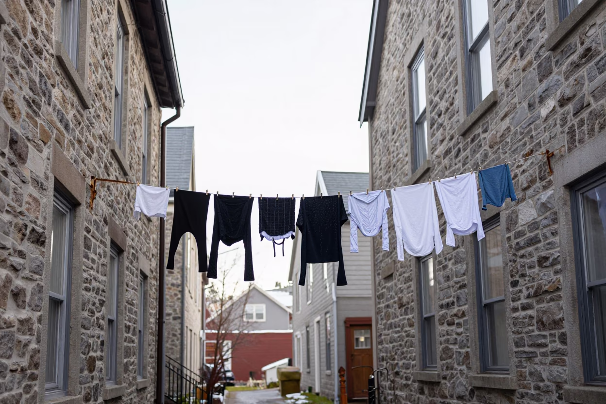 Wet Clothesline in Halifax in in Halifax, Nova Scotia, Canada