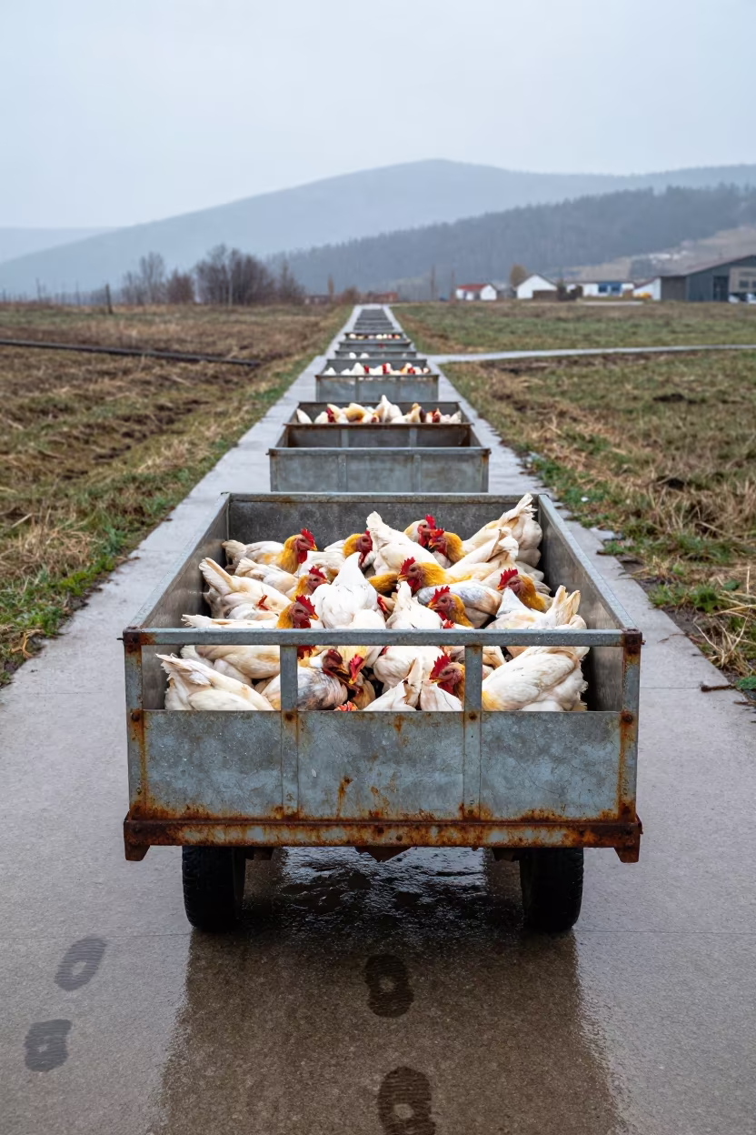 Wet Concrete Cart Bay Belarus Stockyard in at a stockyard loading ramp in Belarus