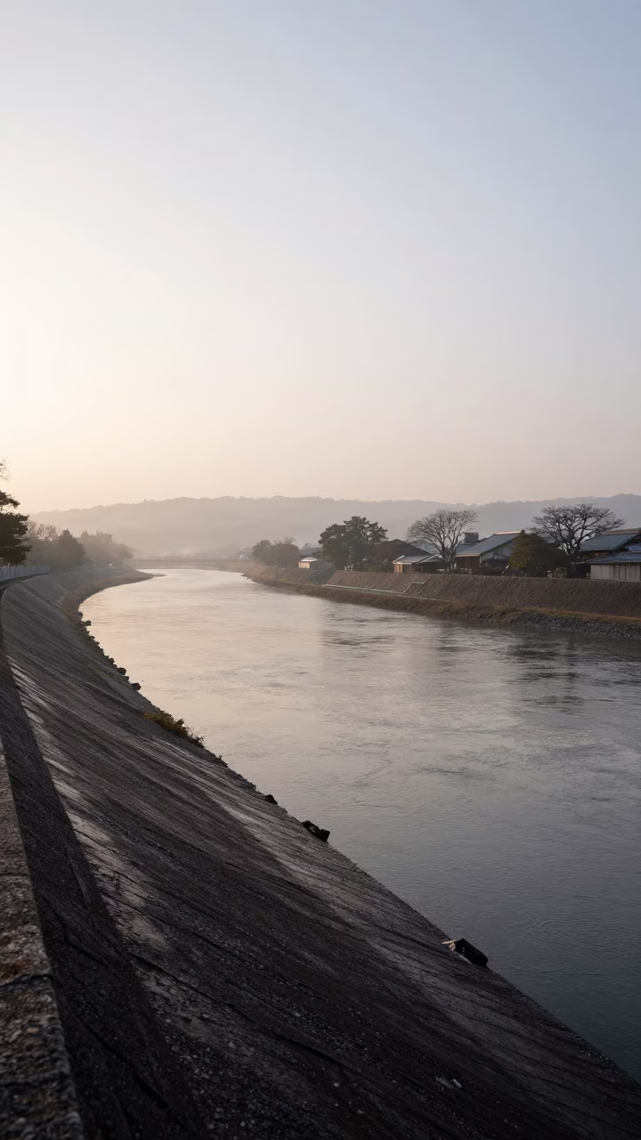 Wet Embankment in Kyoto in in Kyoto, Japan