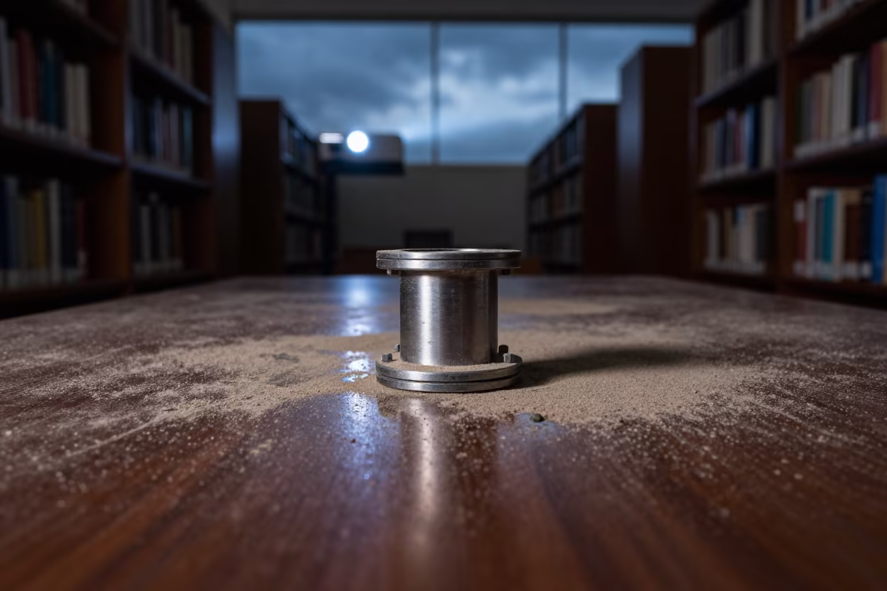 Wet Expansion Joint Cart Library Night in on a dusty library table near Kolkata