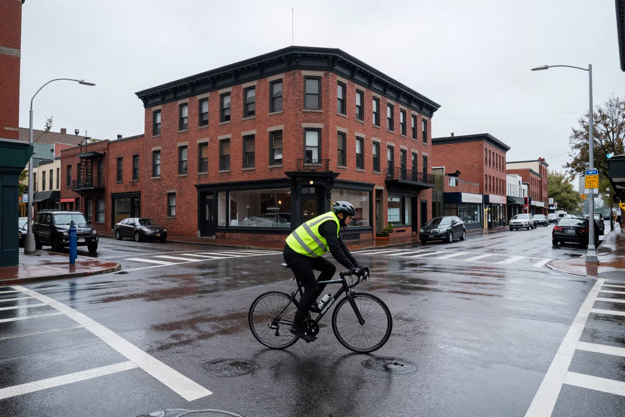 Wet Intersection in Portland in in Portland, Oregon, United States