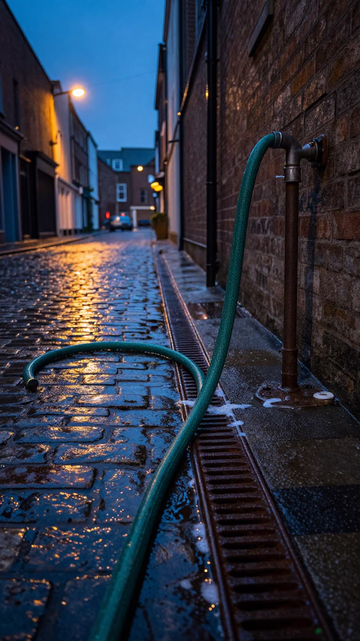 Wet Laneway in Dublin in in Dublin, Ireland