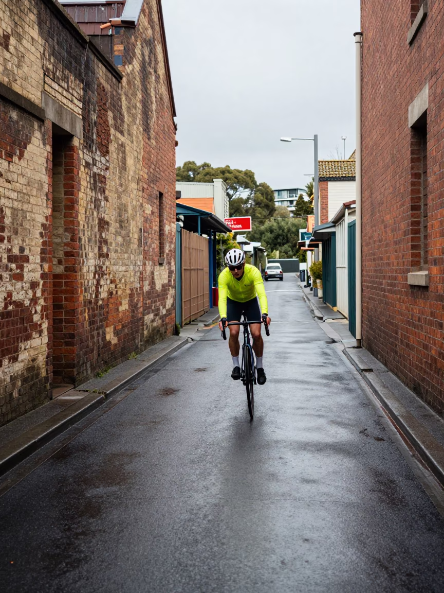 Wet Laneway in Melbourne in in Melbourne, Victoria, Australia