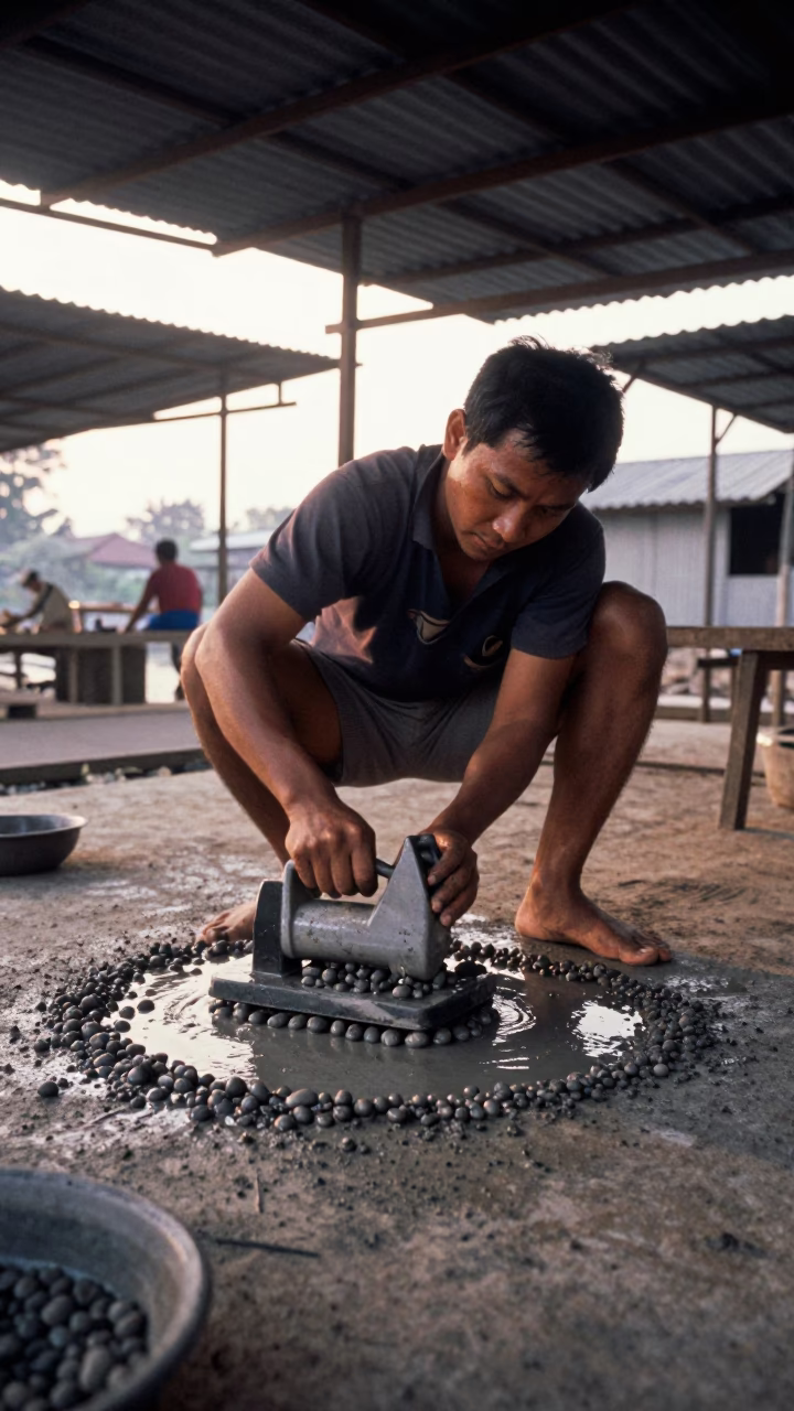 Wet Mud in Phnom Penh in in Phnom Penh, Cambodia