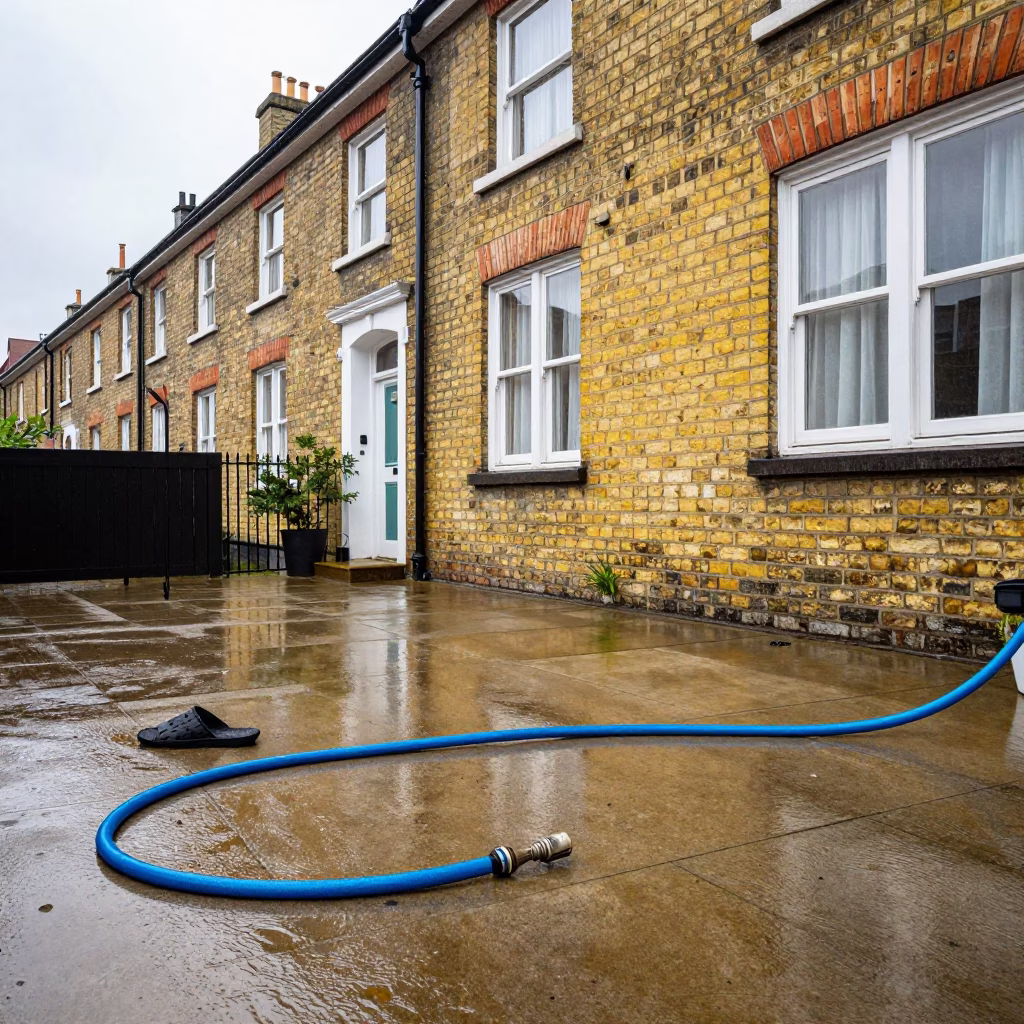 Wet Patio in Liverpool in in Liverpool, United Kingdom