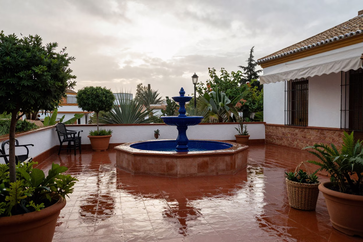 Wet Patio in Seville in in Seville, Spain
