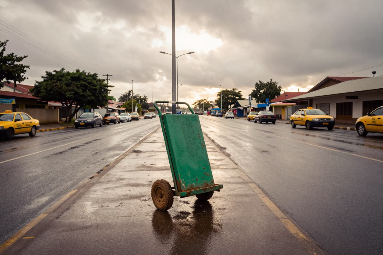 Wet Pavement in Durban in in Durban, South Africa
