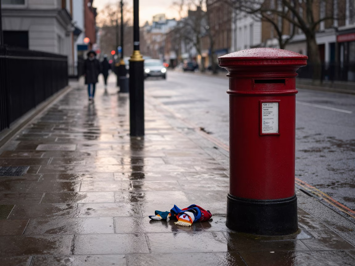 Wet Pavement in London in in London, United Kingdom