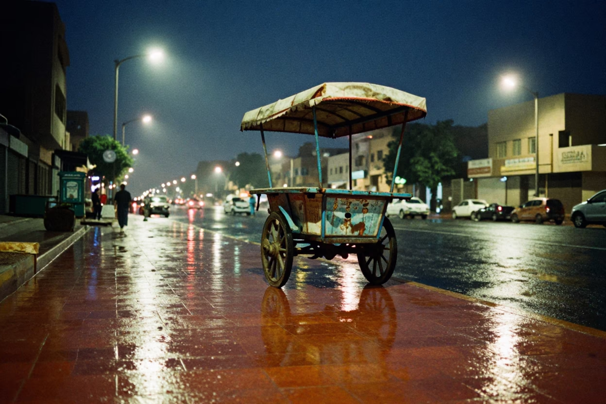 Wet Pavement in Luxor in in Luxor, Egypt