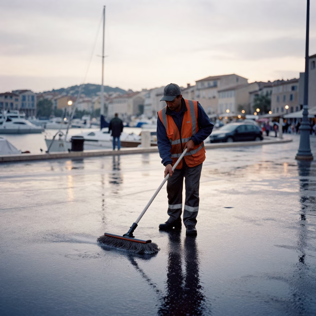 Wet Pavement in Marseille in in Marseille, France