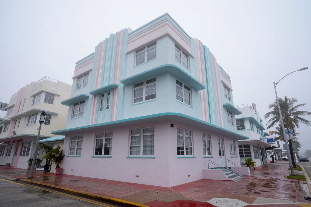 Wet Sidewalk in Miami in in Miami, Florida, United States