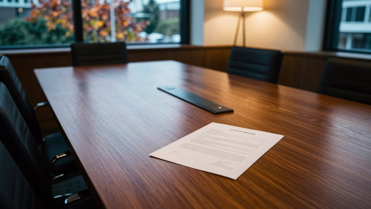 Wet Signatures on Boardroom Table Before Meeting in at a boardroom table before a meeting in Britomart, Auckland