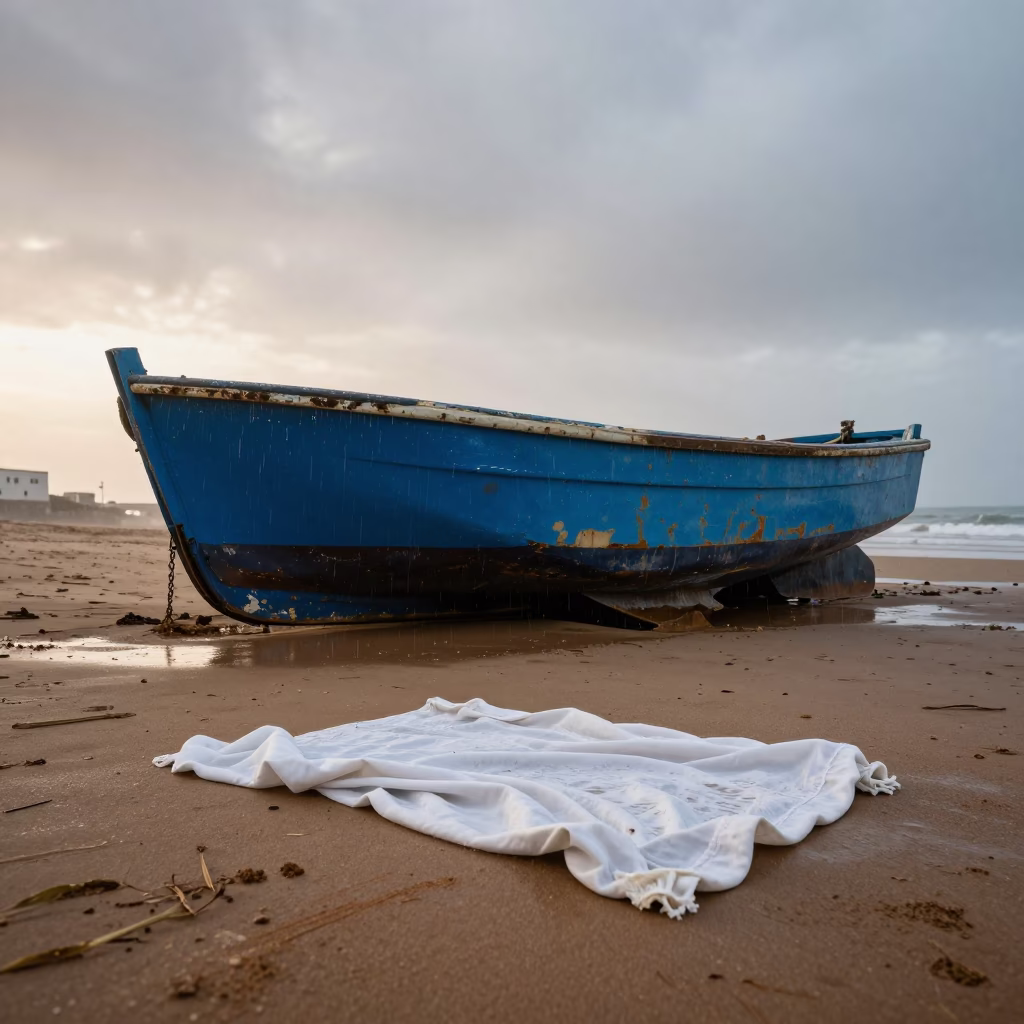 Wet Tablecloth in Essaouira in in Essaouira, Morocco