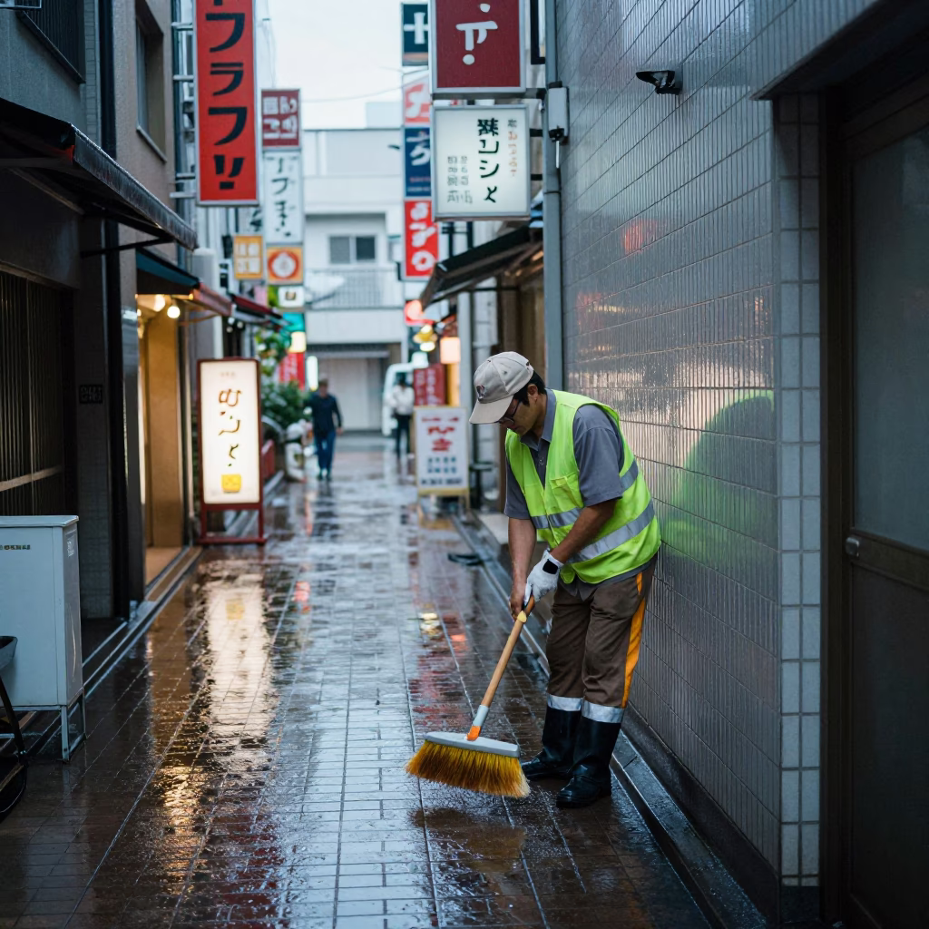 Wet Tiles in Osaka in in Osaka, Japan