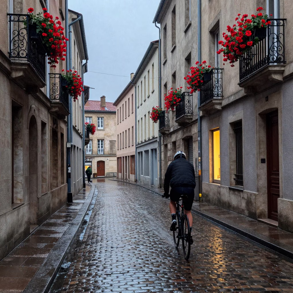 Wet Traboule in Lyon in in Lyon, France