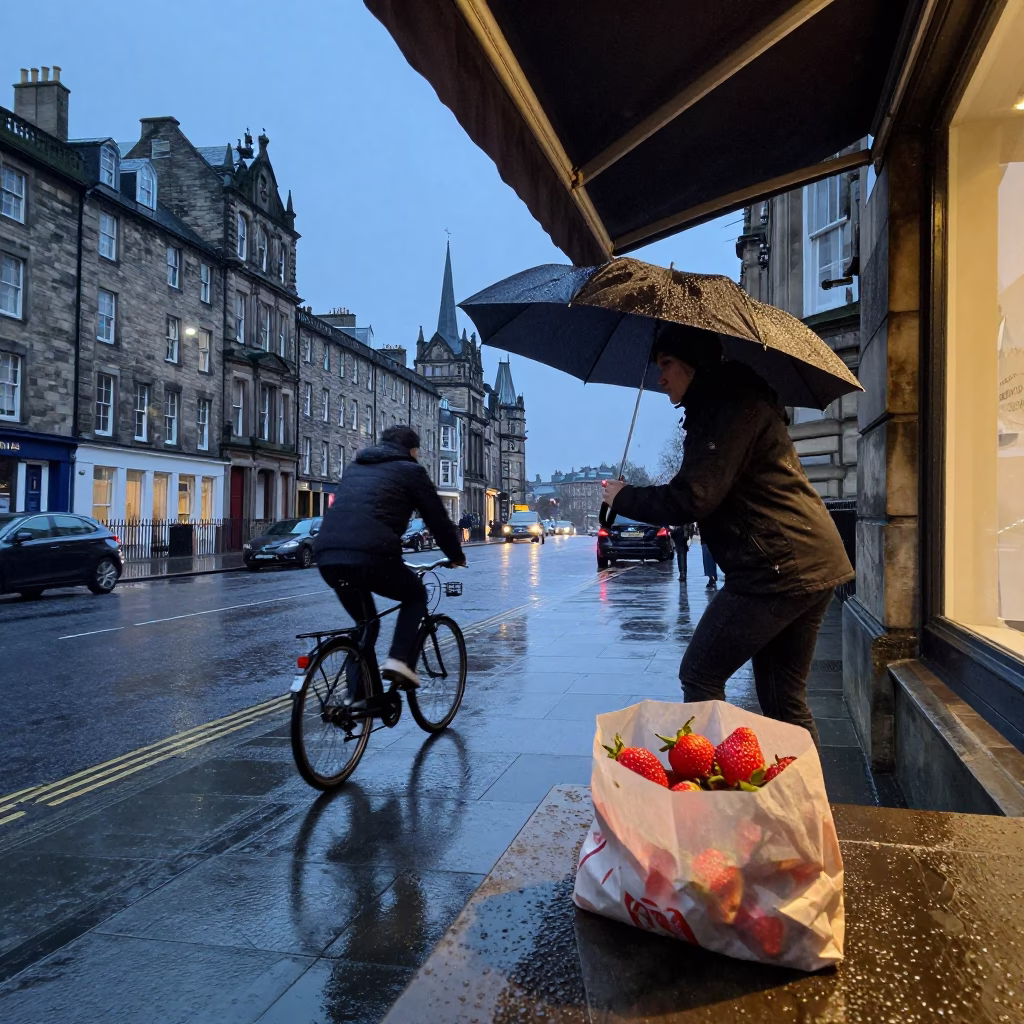 Wet Umbrella in Edinburgh in in Edinburgh, United Kingdom