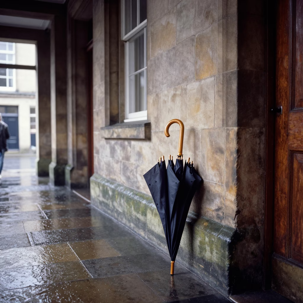 Wet Umbrellas in Edinburgh in in Edinburgh, United Kingdom