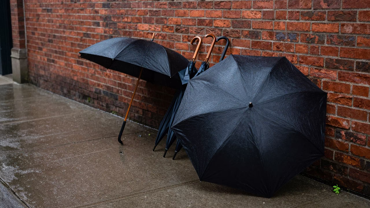 Wet Umbrellas in Portland in in Portland, United States