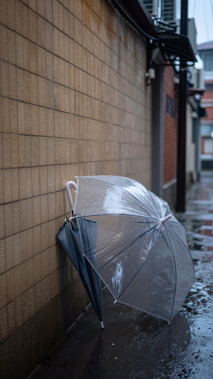 Wet Umbrellas in Shanghai in in Shanghai, China