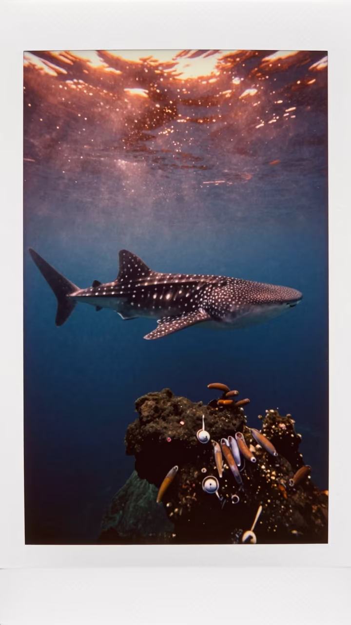 Whale Shark Beside Volcanic Drop Off Mumbai in beside a volcanic drop-off near Marine Drive, Mumbai