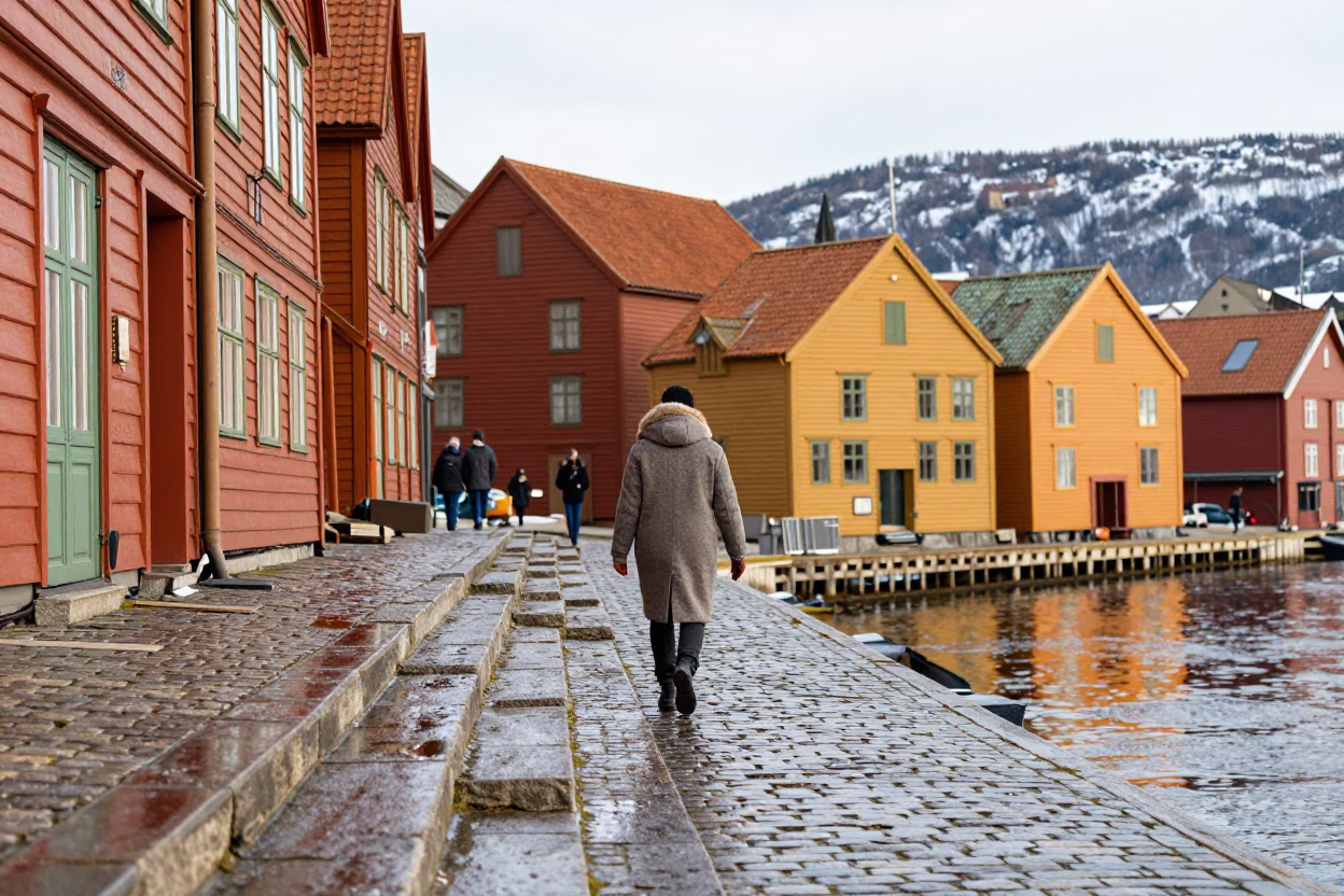 Wharf Steps in Bergen in in Bergen, Norway