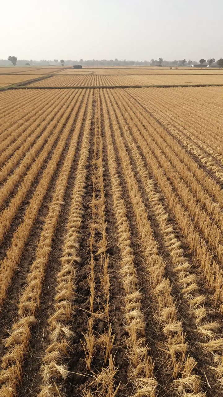 Wheat and Barley Harvest Fields Guinea in across a harvested grain field in Guinea
