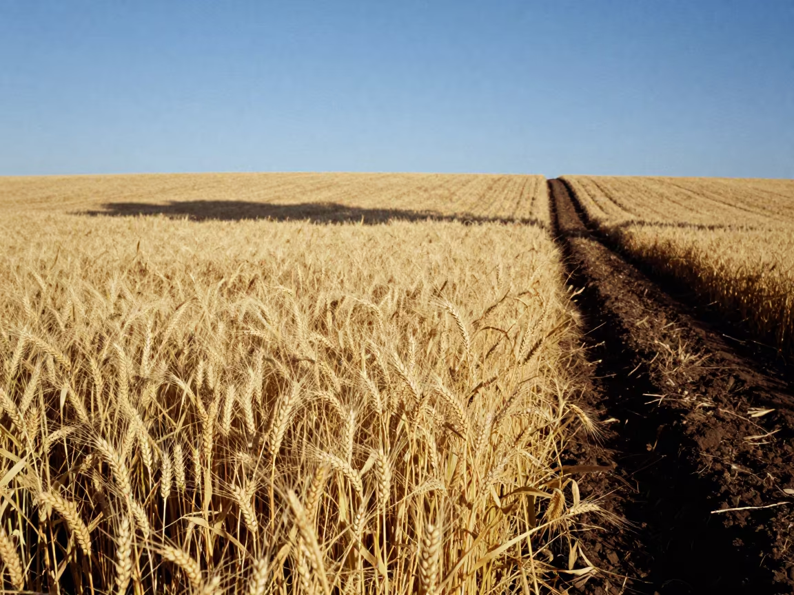 Wheat Field Shadow Tractor Track Santa Cruz in beside a tractor track through dark soil in Santa Cruz de la Sierra