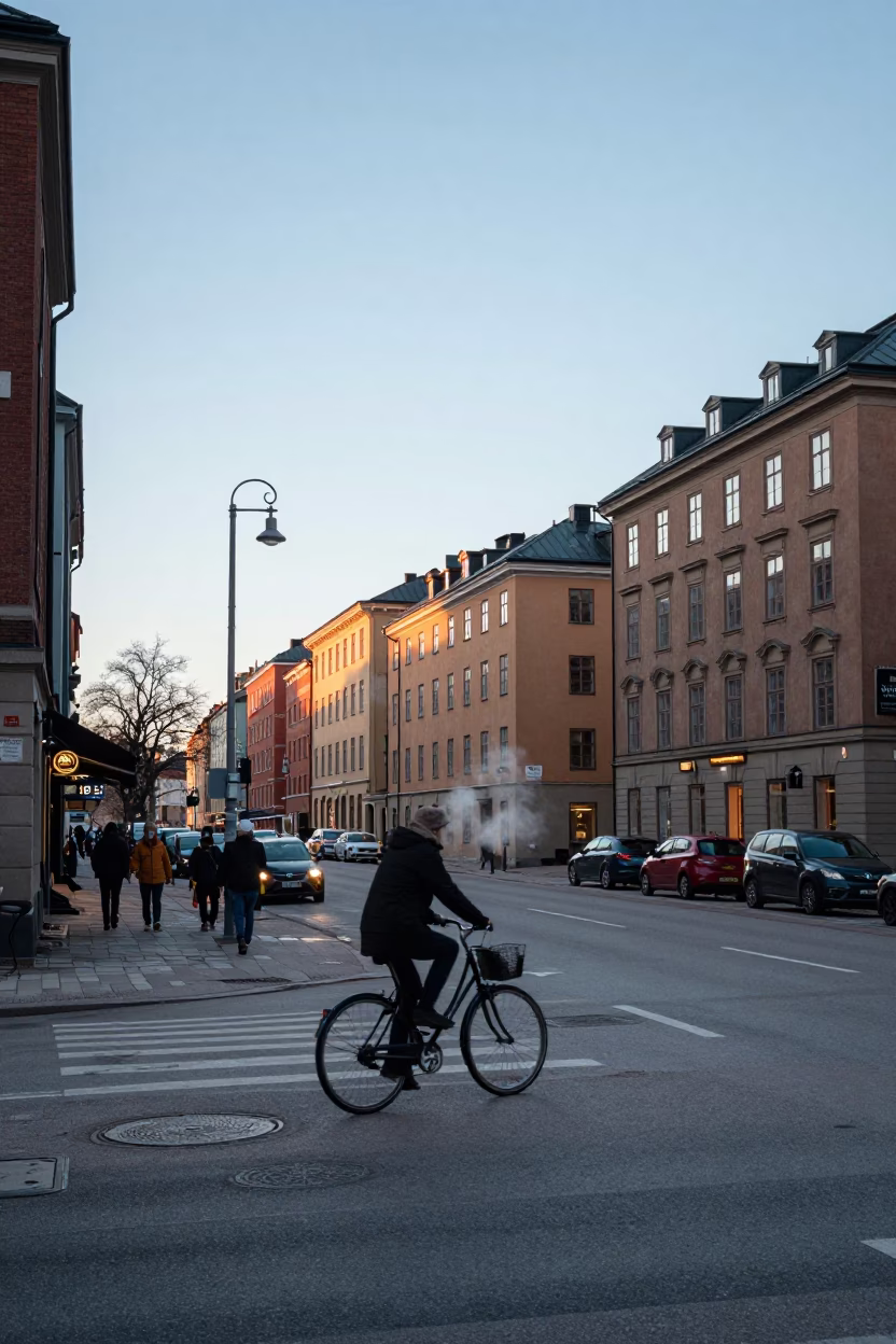 Wheel Crusted in Stockholm at Nautical Dawn Light in in Stockholm, Sweden