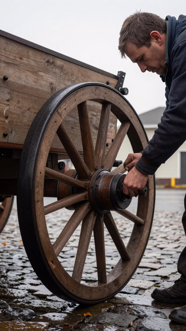 Wheelwright Fitting Iron Tire Wagon Wheel San Francisco in in San Francisco