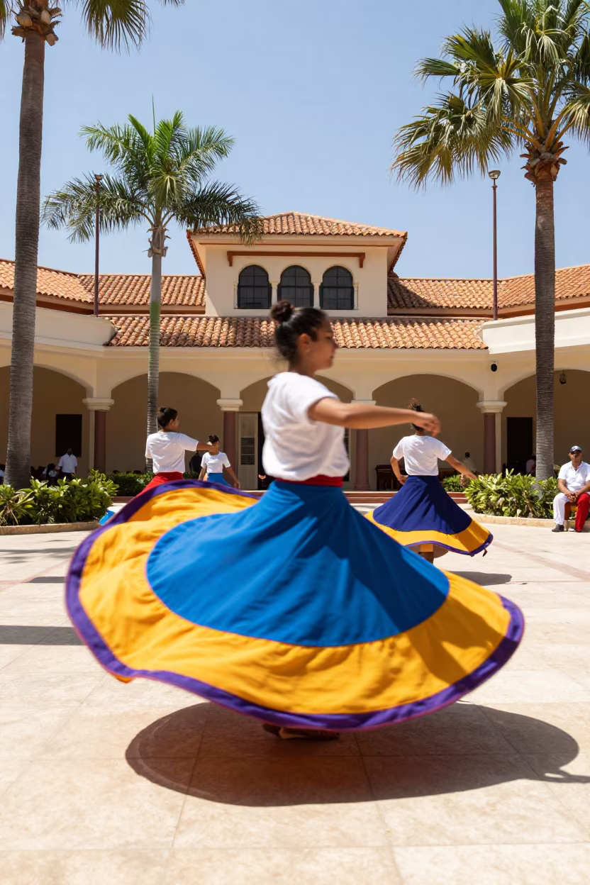 Whirling Skirt Motion Blur in Tel Aviv Hall in in a ceremonial hall in Rothschild, Tel Aviv