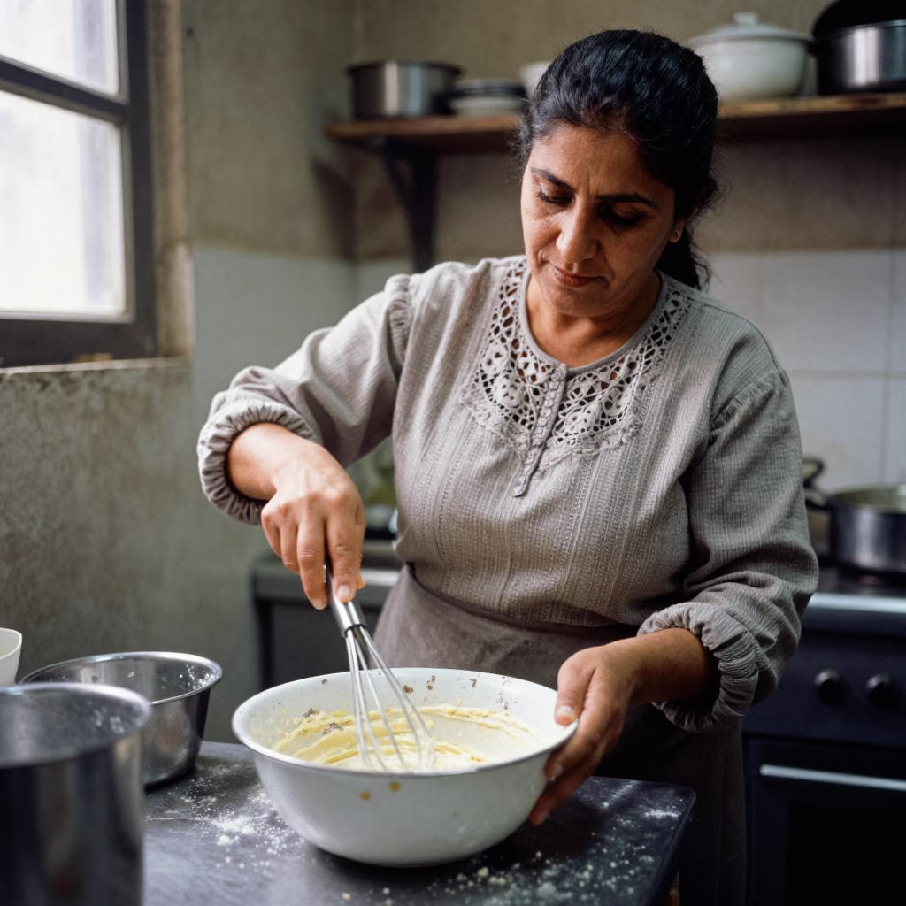 Whisking Batter in Cairo in in Cairo, Egypt