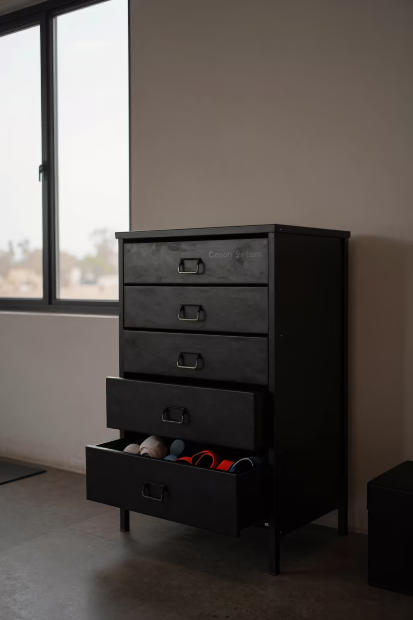 Whistle Battery Drawer Yoga Studio Khartoum in inside a yoga studio before the session begins near Khartoum