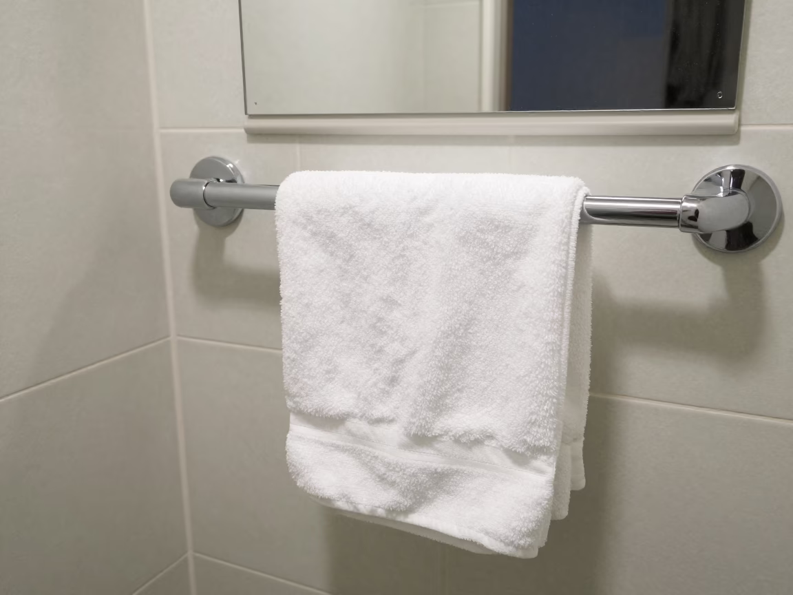 White Bath Towel in Sapporo in in Sapporo, Japan