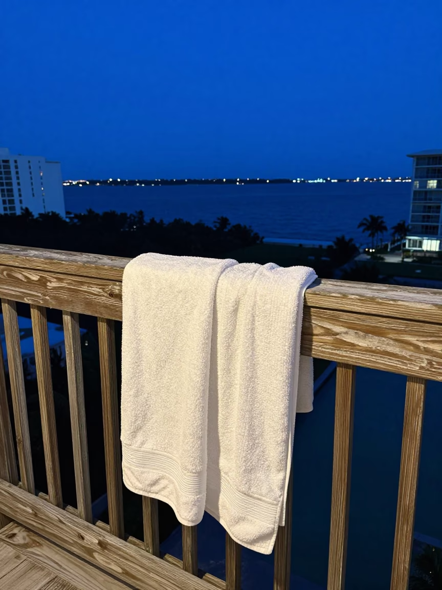 White Bath Towels in Miami in in Miami, United States