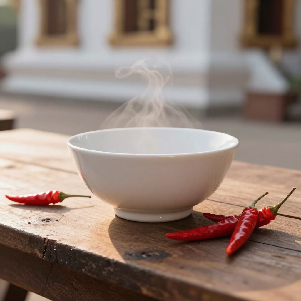 White Ceramic Bowl in Chiang Mai in in Chiang Mai, Thailand