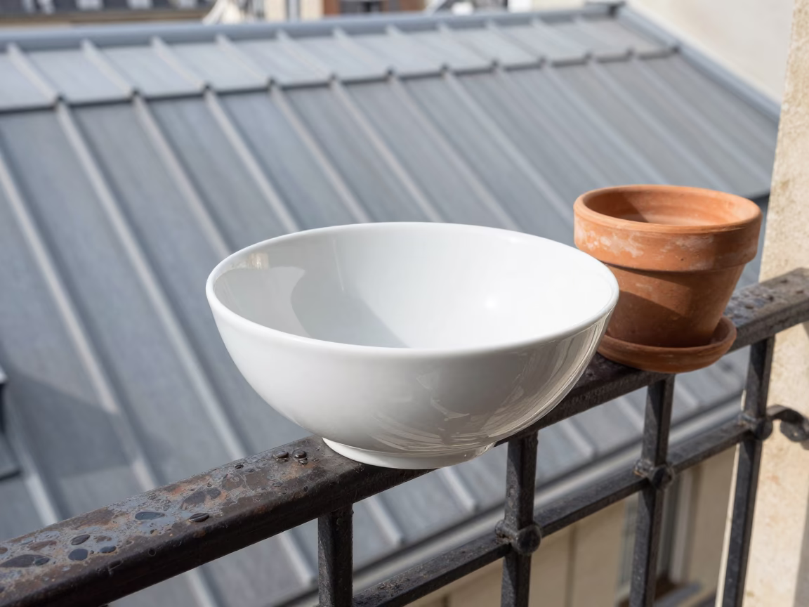 White Ceramic Bowl in Paris in in Paris, France