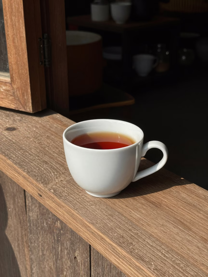 White Ceramic Cup in Chiang Mai in in Chiang Mai, Thailand