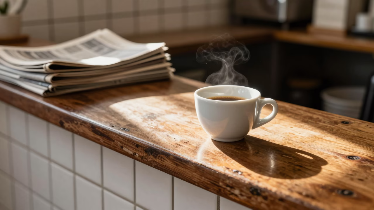 White Ceramic Cup in São Paulo in in São Paulo, Brazil