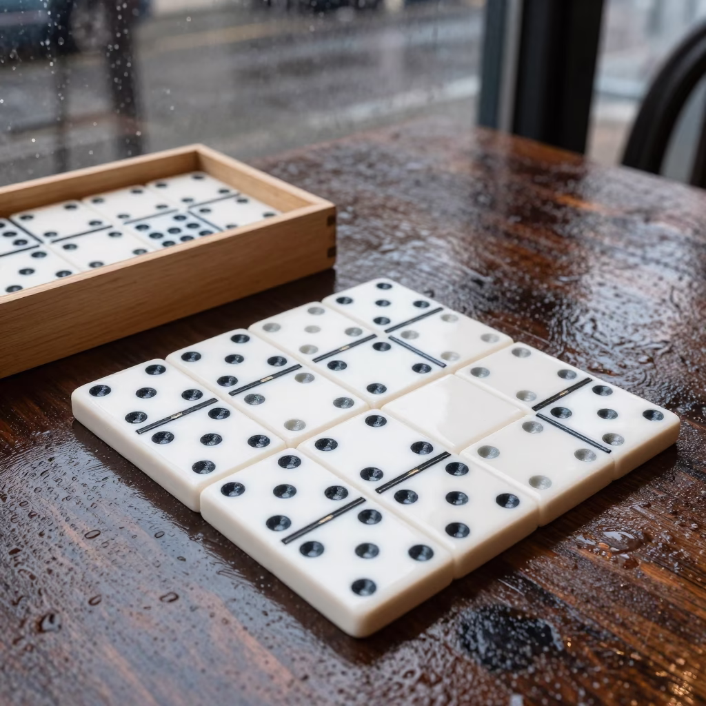 White Ceramic Domino Tile in Brussels in in Brussels, Belgium