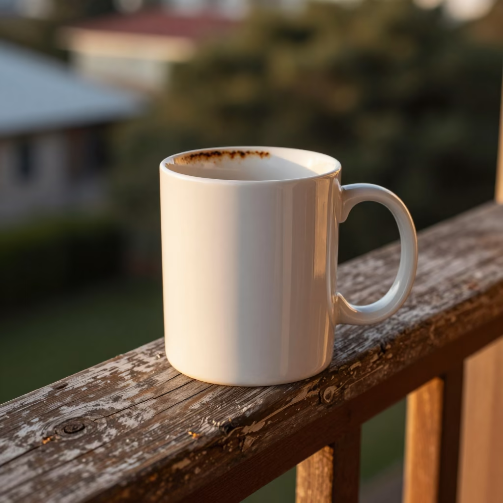 White Ceramic Mug in Durban in in Durban, South Africa