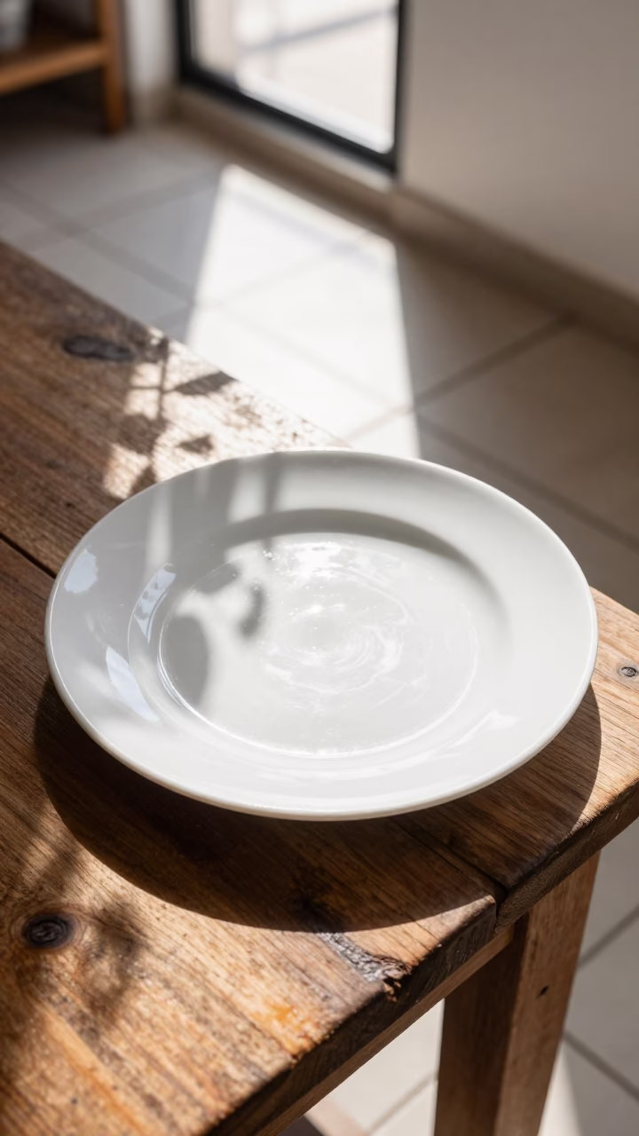 White Ceramic Plate in Mexico City in in Mexico City, Mexico